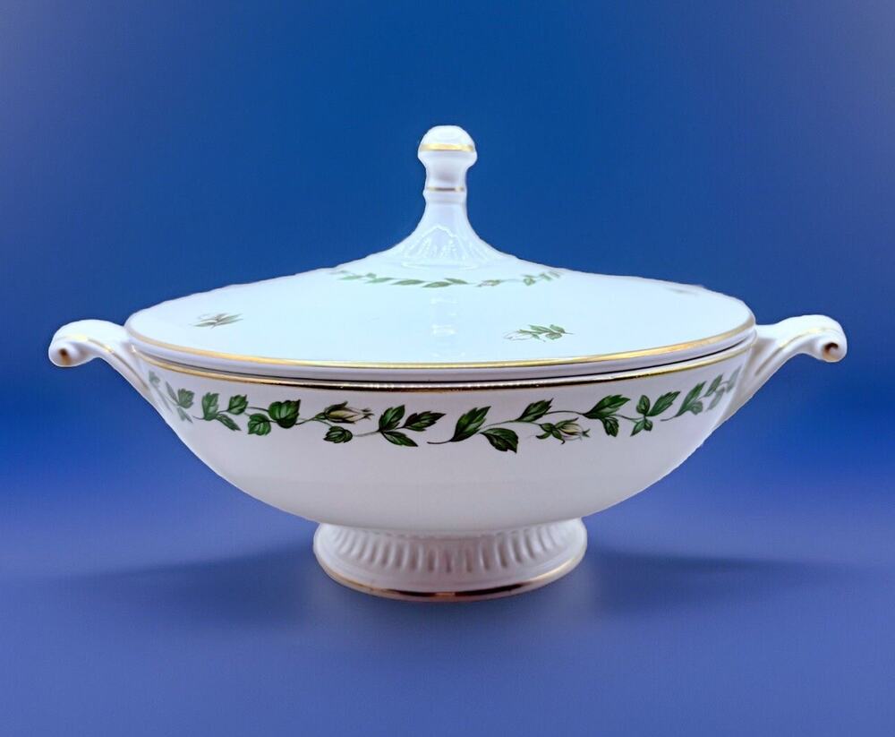 Vintage Hall Covered Dish Vegetable Round Cameo Rose Mary Dunbar Jewel